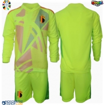 Otroški Nogometni dresi Belgija Vratar Gostujoči EP 2024 Dolgi Rokav (+ Kratke hlače)